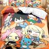 New Anime Fairy Tail Bedding Set Bed Three-piece Set Duvet Cover Single Double Bed Queen Size Duvet Cover Set Adult Boys Bedroo