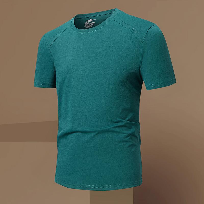 Casual Sports Ice Silk T-shirt Men's Round Neck Top
