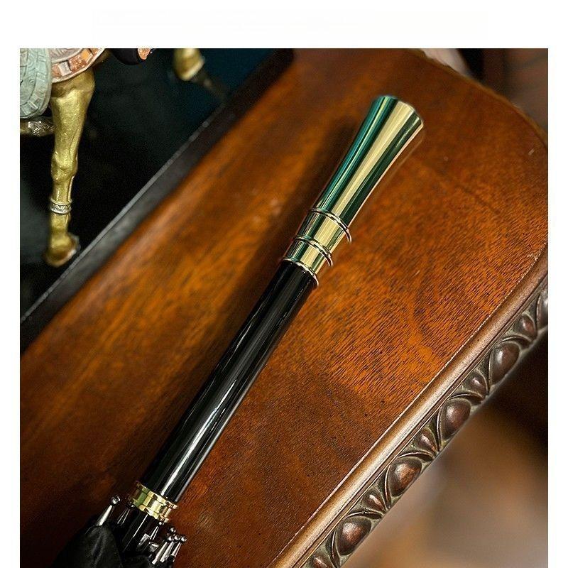High-end Business Retro Senior Gentleman Double-layer Thickened Reinforced Long Handle Large Automatic Golf Gift Umbrella