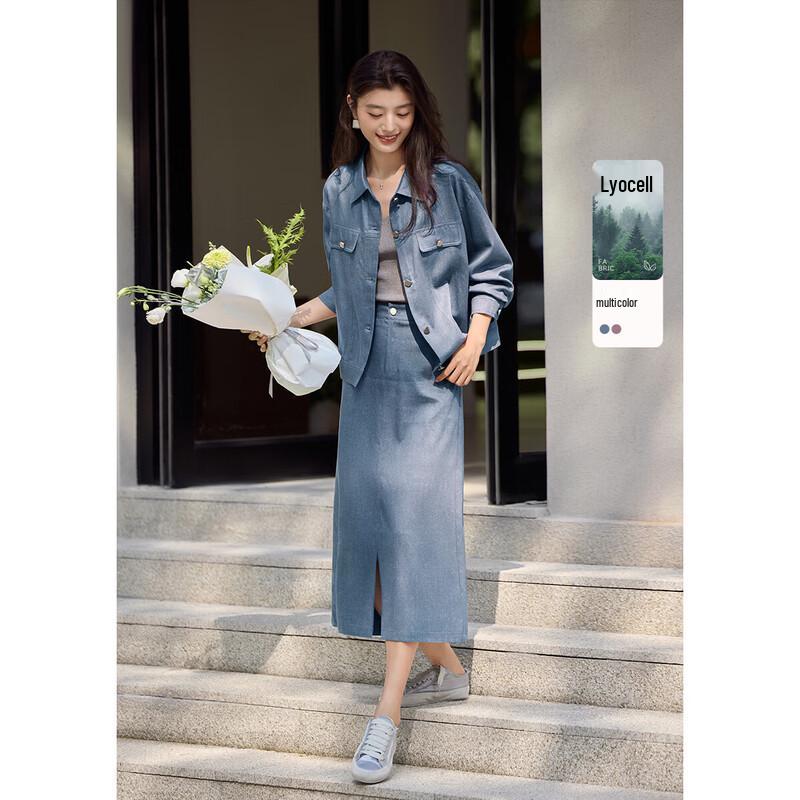 XWI Women s Lyocell Faux Denim Set L