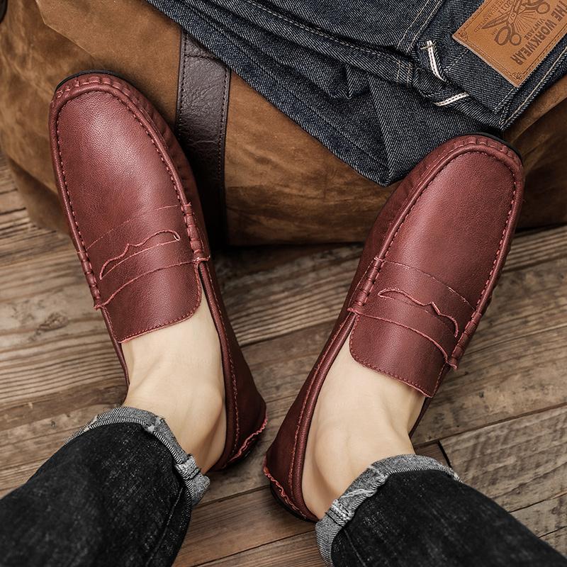 Fashion 2024 Spring Loafers Man Shoes High Quality Genuine Leather