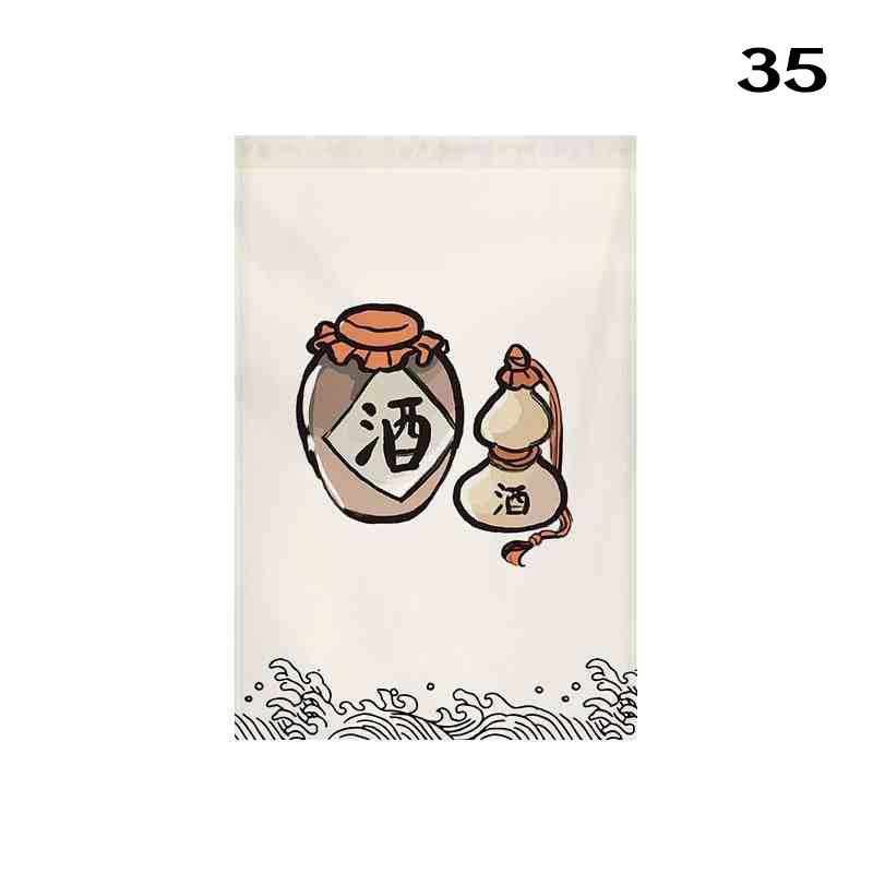 Japanese Style Door Head Half-curtain Kitchen Partition Cuisine Izakaya Sashimi Seafood Bistro Restaurant Decor Short Curtains