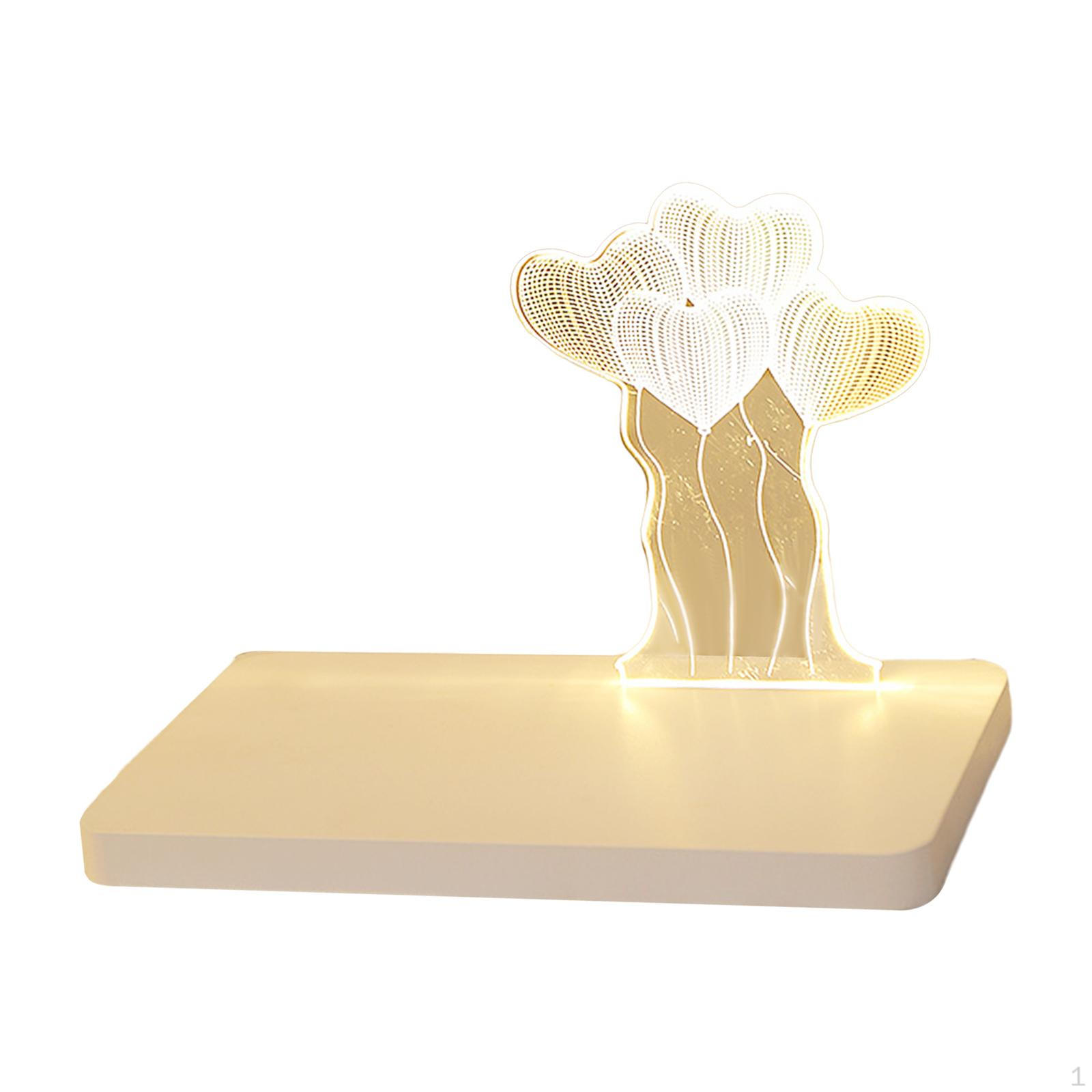 

3D акриловая светодиодная лампа прикроватная лампа, романтический декор, ночник для вечеринки в спальне white base