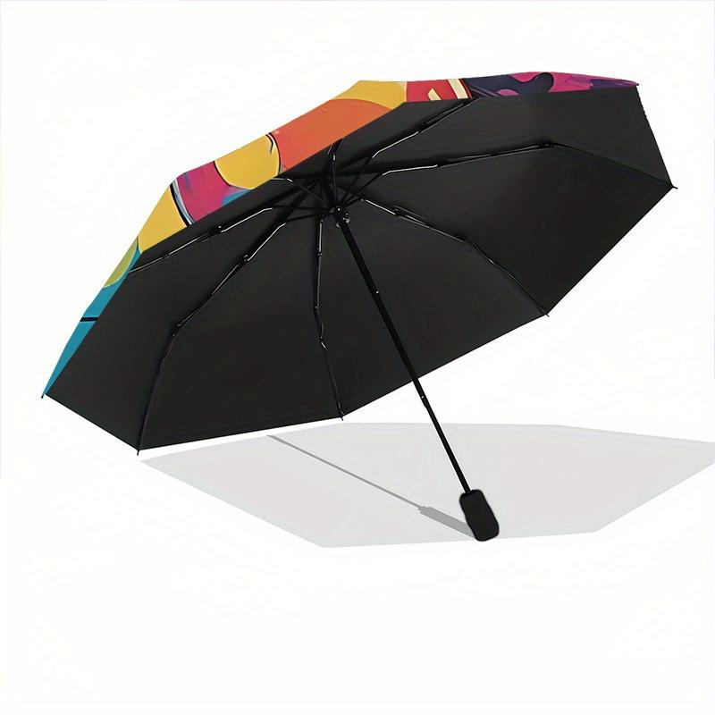 1pc Bubbles Colors Automatic Open/close Folding Compact Umbrella, 8-Rib Sturdy Canopy, Lightweight Portable, Everyday Use, Gift, Outdoor Umbrella, Tra