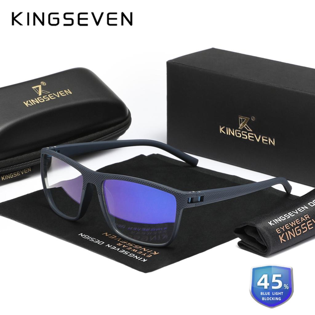 Kingseven Brand Fashion Anti-Blue Light Glasses Transparent Lens Men/Women Computer Blue Ray Blocking Eyewear Optical Eyeglasses