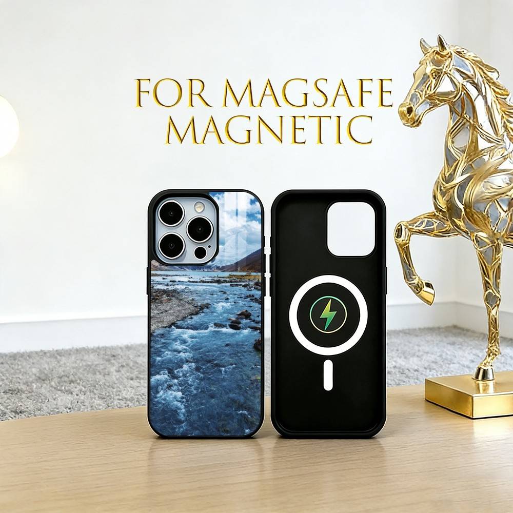 Snow mountain Phone Case For iPhone17,16,15,14,13,12,11 Plus,Pro Magnetic with Magsafe Wireless Charging