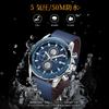 SAPPHERO Analog Quartz 50m Water Luminous Date Artificial Leather Mineral Suitable for Business and Outdoor Blue Blue Dial Men's Watch, Resistant,
