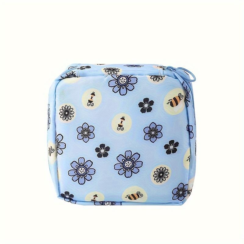 Cute Cartoon Girl Sanitary Napkin Storage Bag Portable Travel Pouch Large Capacity Sanitary Pad Organizer Travel Cosmetic Storage Data Cable Organizer
