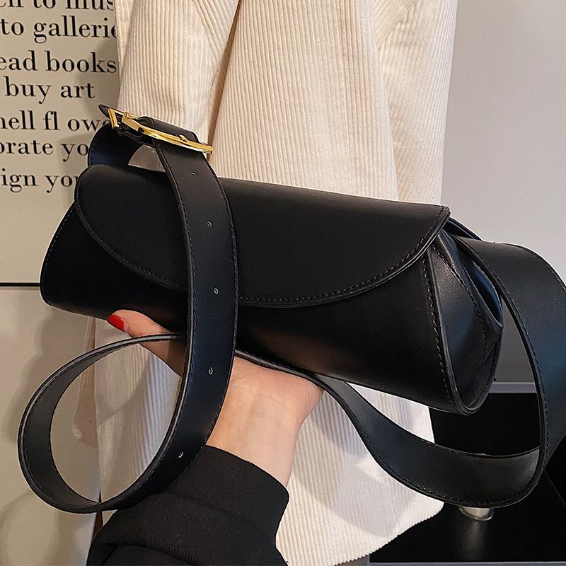 

Премиальная французская нишевая сумка подмышку женская весенне-летняя новая модная ретро сумка-цилиндр на плечо сумка-багет чёрный