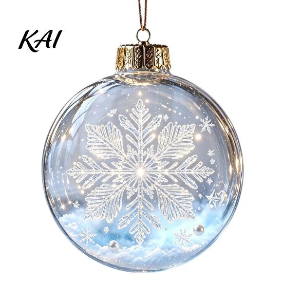 Decorative Hanging Balls Glowing Christmas Story Ornament, Light?Up Mini Holiday Scene Ball with Warm Living Room Ornaments LED Light, Clear Plastic