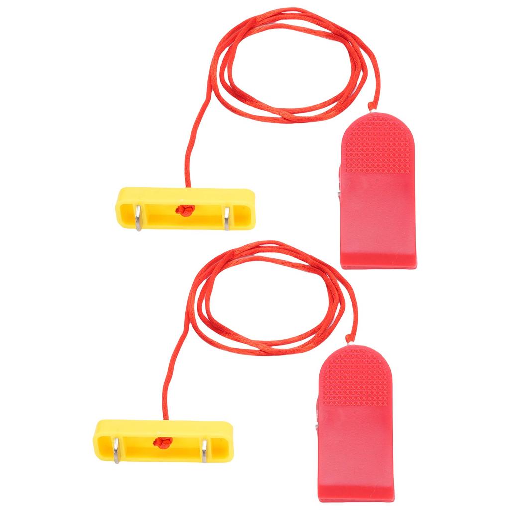 2 Pcs Treadmill Emergency Stop Switch 53x16mm Rectangular Dual Insert Treadmill Safety Key with Clamp