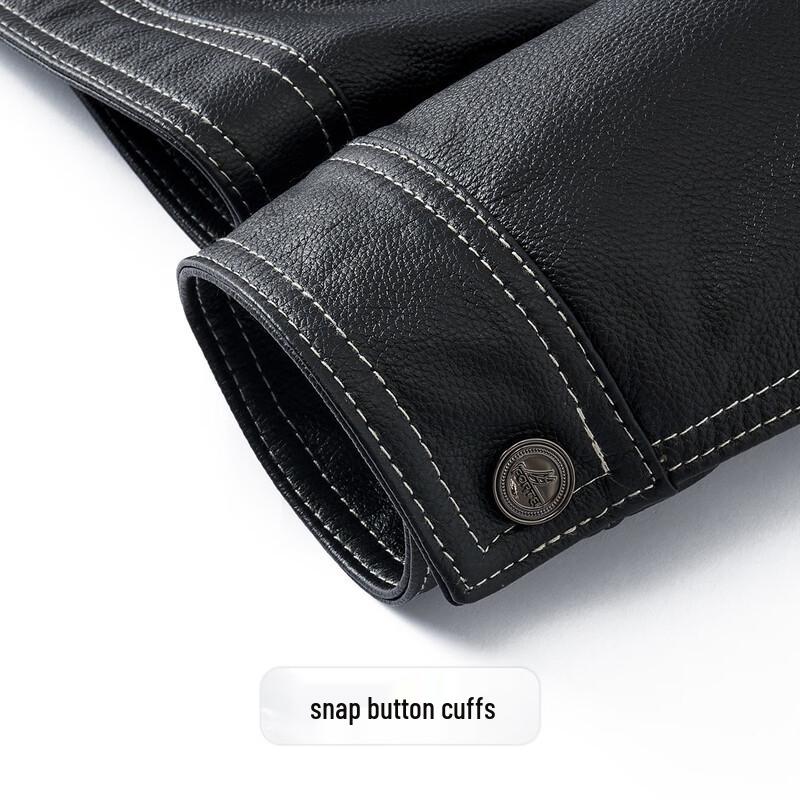 Men's Top Layer Cowhide Leather Jacket with Silk Lining
