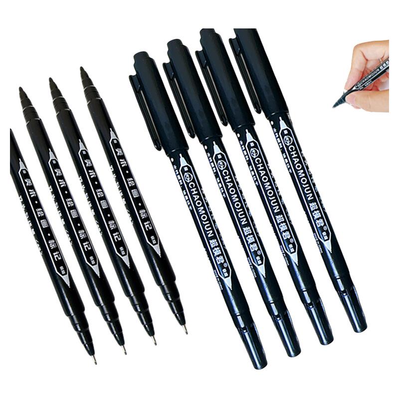 Black Double-Headed Waterproof Marker Pen for Students
