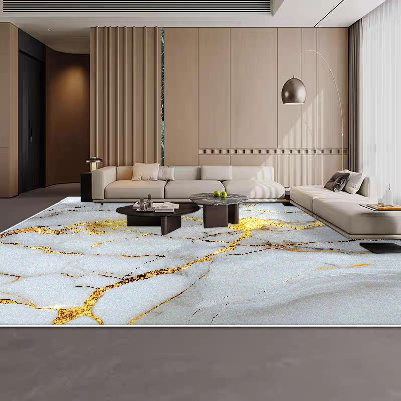 Marble Style Large Size Luxury Carpet Living Room Soft Antiskid Room Decoration Home Mats Easy Cleaning Dining Room Area Rug