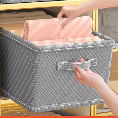 3pcs Clothes Storage Box Household Wardrobe Clothing and Pants Organization Storage Box Fabric Folding Drawer Storage Basket