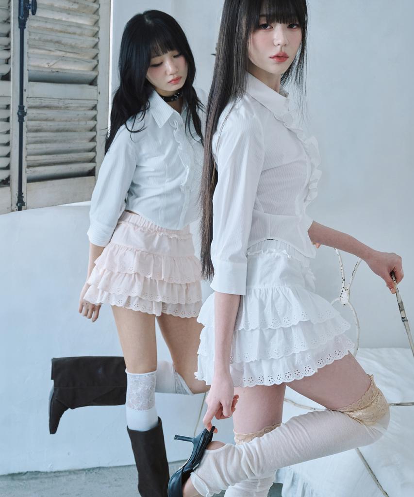 Leijeumiya Riri Frill Skirt [Baby Pink]