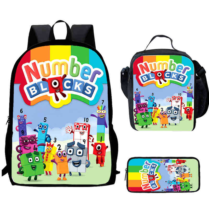 Digitale Bausteine Numberblocks Schultasche Hochauflösend Multifunktional Oxford Leichter Rucksack