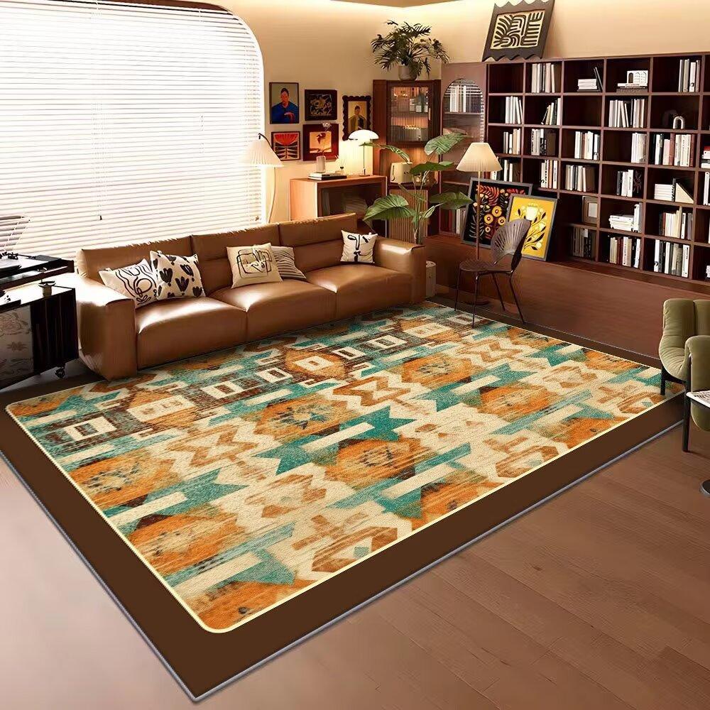 Retro Style Carpets Living Room Decor Aesthetic Bedroom Washable Lounge Floor Mat Anti-slip Study Cloakroom Rug Customizable 60x90cm