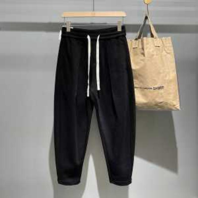 Herren Trendige Jogginghose Herbst Winter Neuer Stil Plus Samt Verdickt Kordelzug Locker Gerade Hose Amerikanische Freizeit Hose