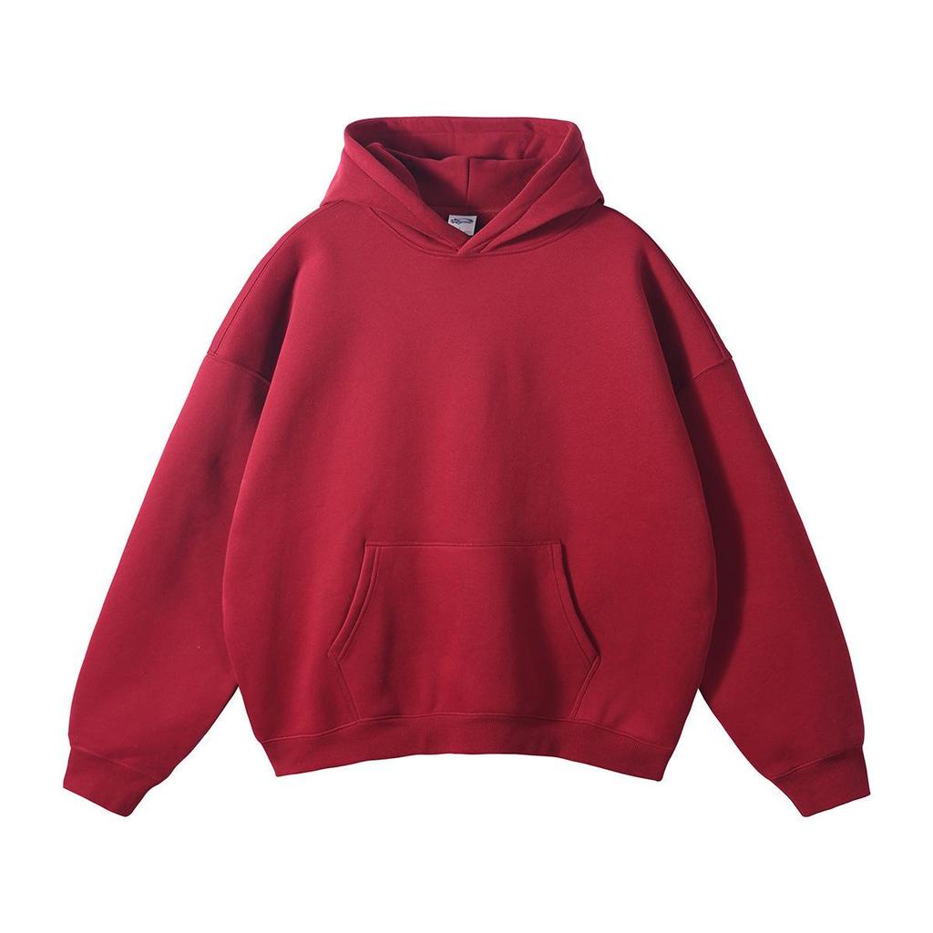 Men's & Women's Loose Autumn/Winter Velvet Hooded Sweatshirt – Trendy Drop Shoulder Pure Color Jacket