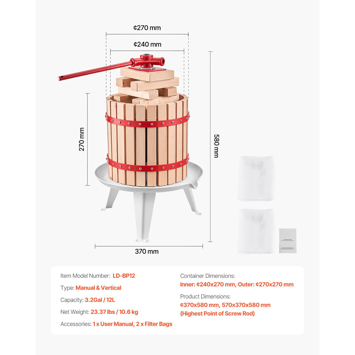 SucceBuy 6L 12L Augļu Vīna Spiede