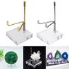 Display Stand Adjustable Metal Display Rack with Clear Acrylic Base for Collections Craft Plate Jewellery