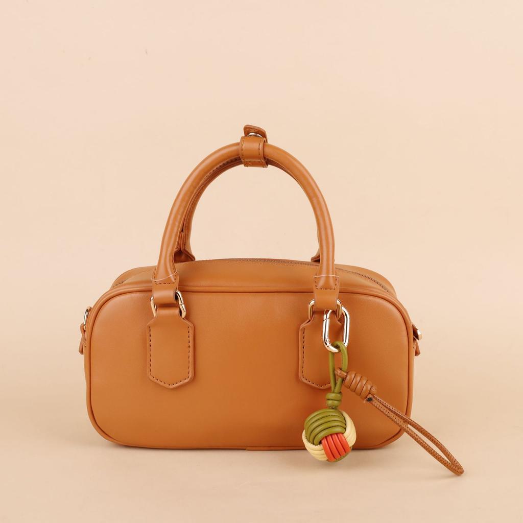 Elegant Ball Keychain Leather Phone Lanyard Versatile Bag Charm Pendant Car Key Ring Backpack Decoration Accessory Gift