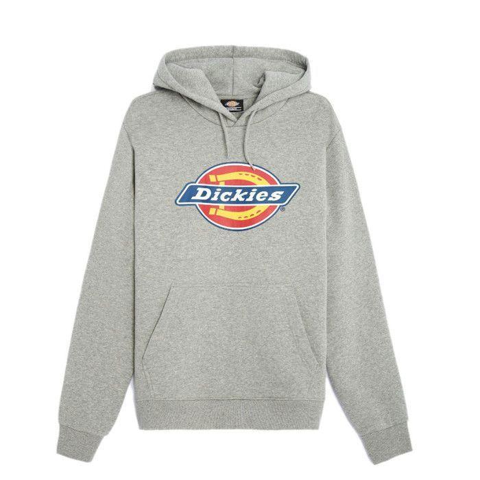 Sweat à capuche - DICKIES - ICON LOGO HOODIE - Gris - Manches longues - Poche kangourou