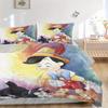 3-teiliges Bettwäscheset mit Pinocchio und Kätzchen-Aufdruck, Weiche und bequeme Bettbezüge für Schlafzimmer, Gästezimmer S078