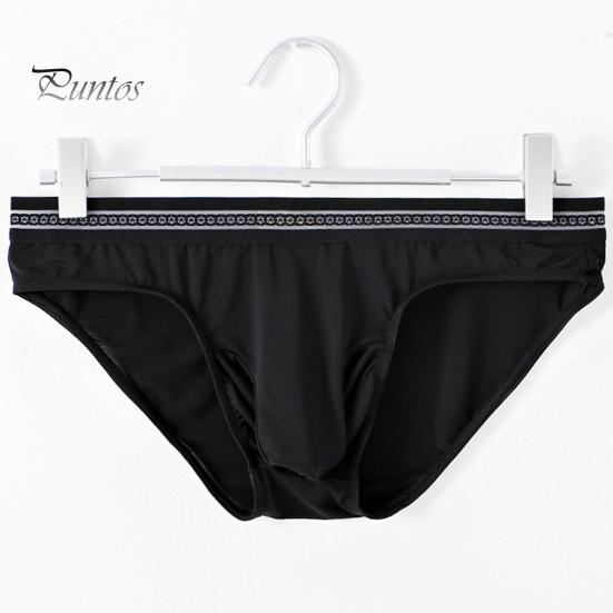 Men Briefs Mid-rise High Elasticity Tight Fit Breathable Panties Solid Color Mesh Stitching Sexy Underwear Daily Wear