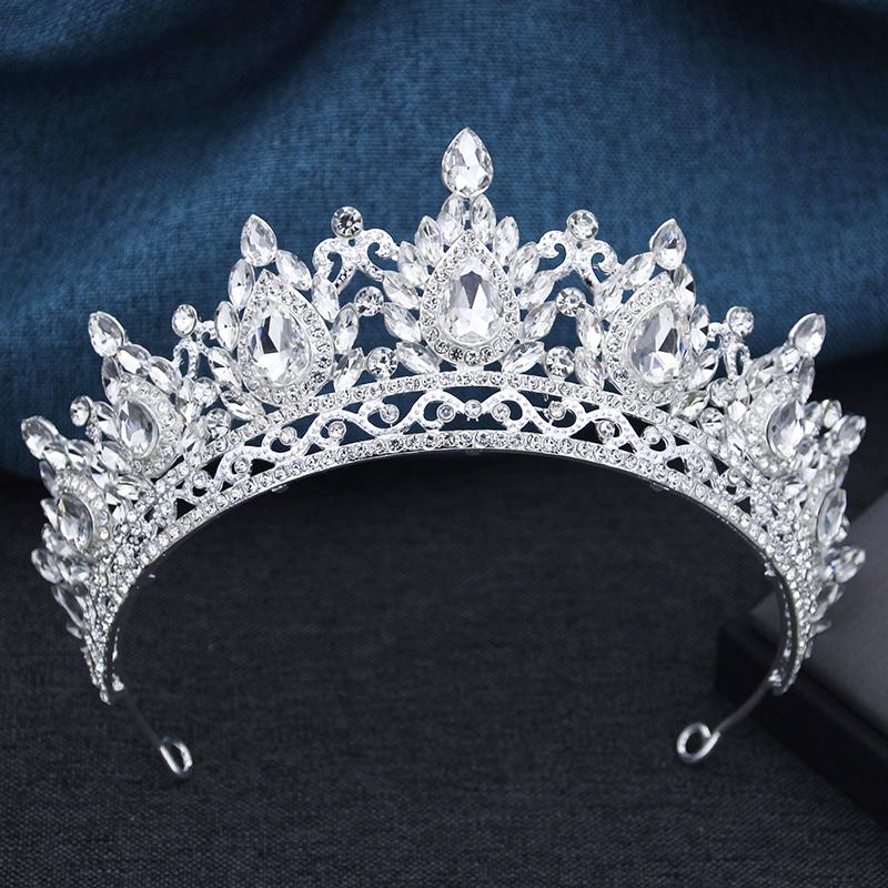 Exquisite Vintage Red Crown Princess Royal Queen Tiaras Bride Headdress Prom Party Wedding Dress Crowns Hair Jewelry Bridal