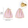 Color Drip Stainless Steel Earrings Triangular Geometry Niche Personality Sweet Wind