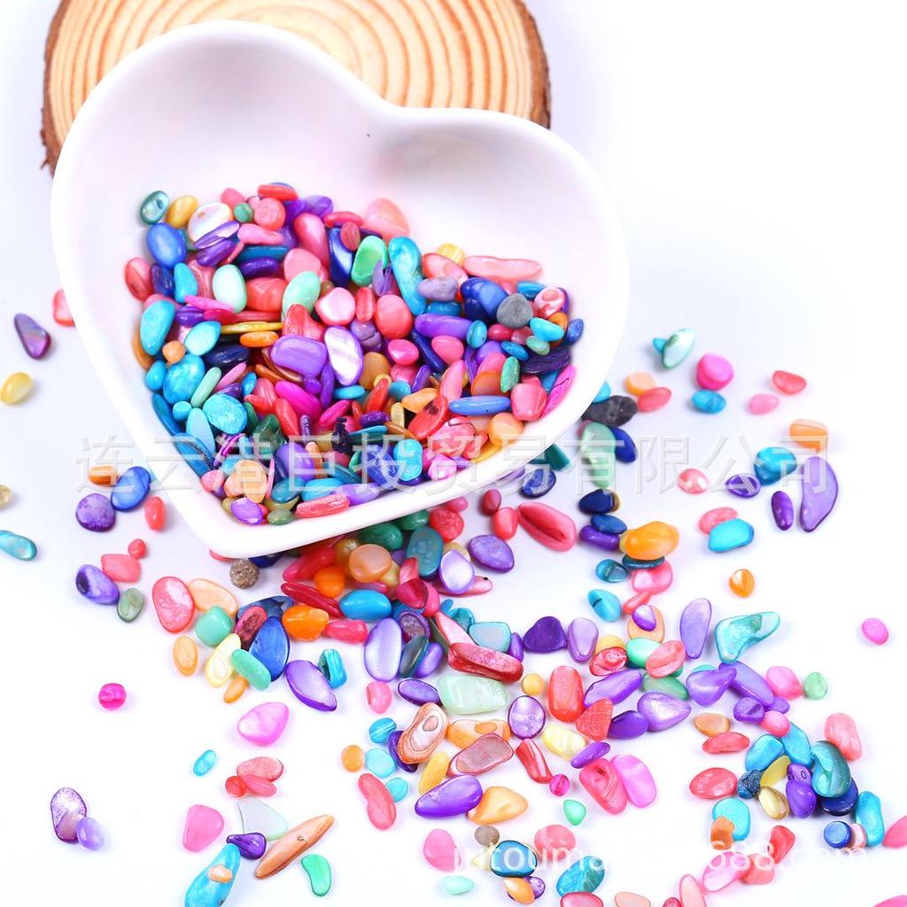 Colorful Crushed Shell Stone Nail Tips & Decorative Gravel for Succulents, Fish Tanks, & Kids' Crafts