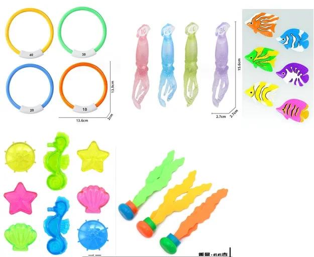 Children'S Swimming Diving Toys Fish Dolphin Buoy Pool Submerged Diving Water Rings Diamond Water Circle Game Suit Can Be Reused