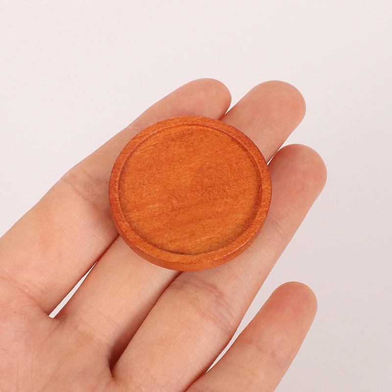 1/12 Puppenhaus Simulation Mini Holz Rundes Tablett Modell Puppenhaus Miniatur Küchenmöbel Dekoration Puppenhaus Zubehör