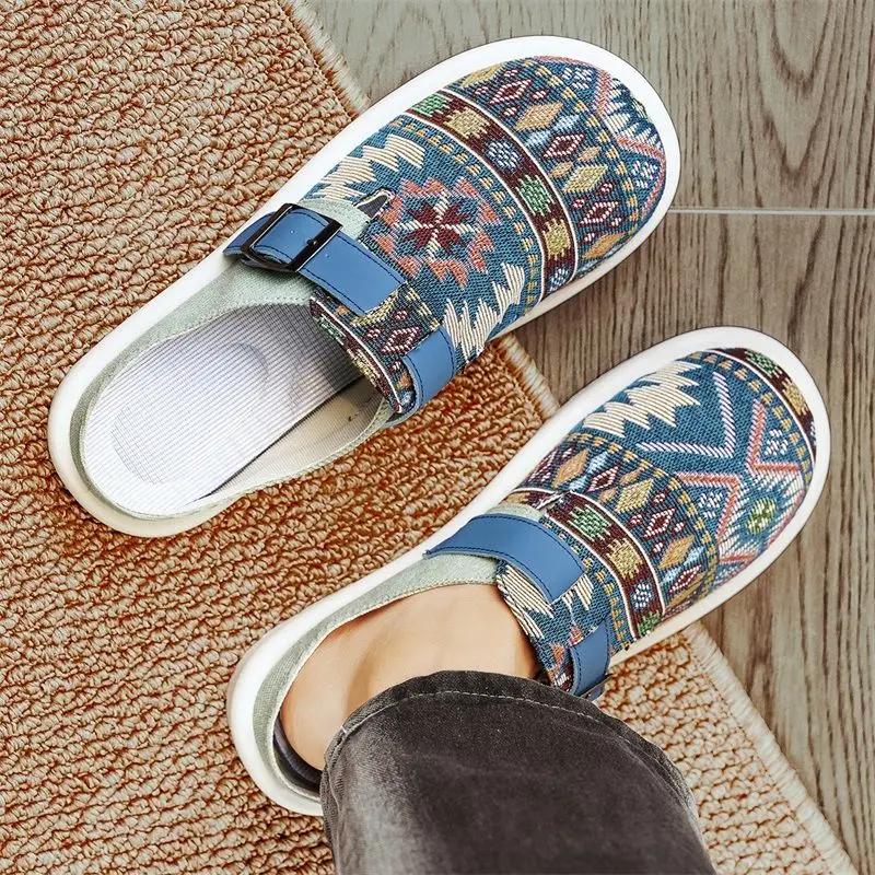 Fashion Slip-resistant Men's Shoe Flat Living Room Canvas Casual Slides Cheap Shoes Liquidation 2025 Fashion Y2k Clappers Male Slipper
