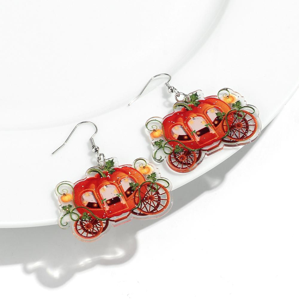 Halloween Cute Ghost Acrylic Earrrings for Women 2025 Gothic Cartoon Spooky Cat Pumpkin Witch Drop Earring Party Jewelry Gifts