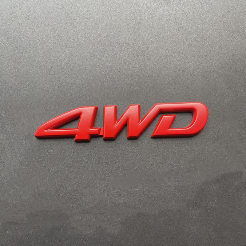 1Pc 3D Metal 4WD Logo Car Rear Trunk Side Fender Emblem Badge Stickers Decals