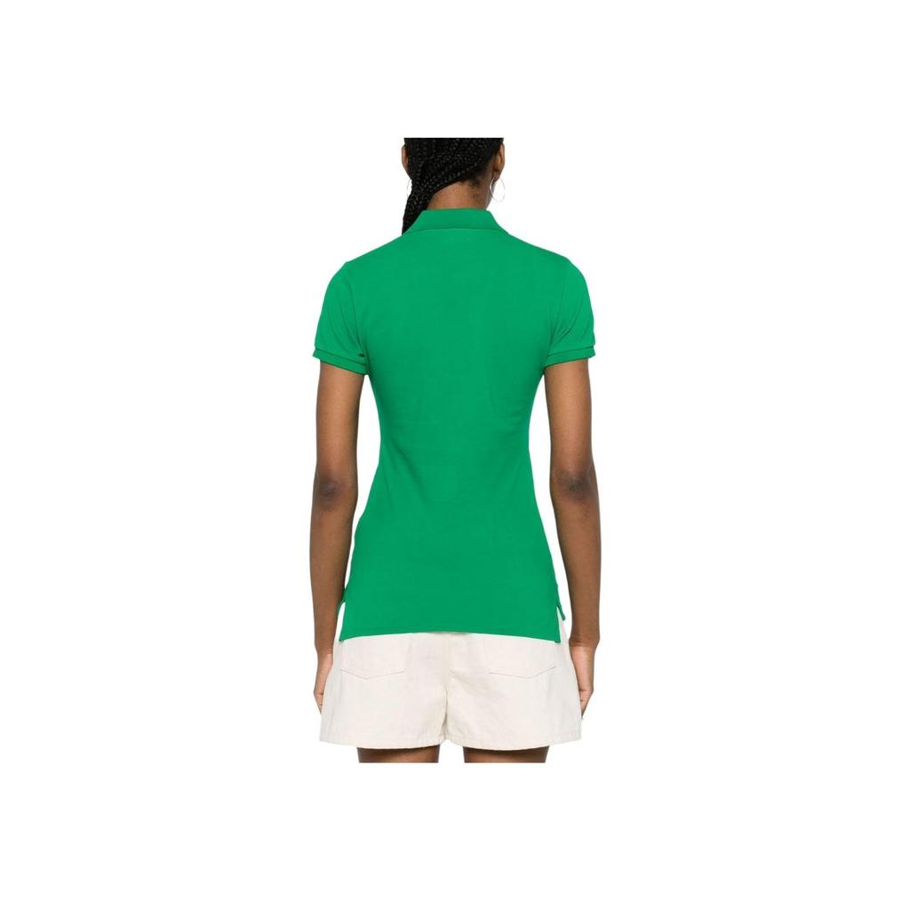 Polo Ralph Lauren Solid Color Single-Breasted Slim Fit Casual Short Sleeve Polo Shirt Women tops Grass-Green 211870245-026
