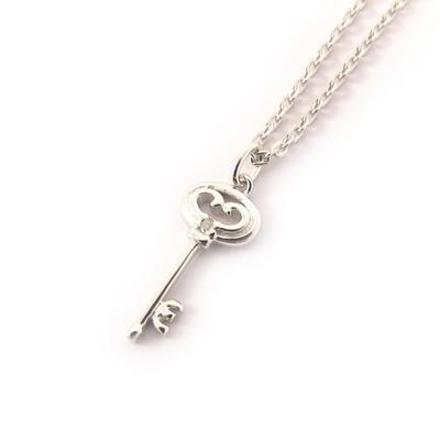 [L0158] - Κολιέ Ασήμι 'Κλειδί των Μυστηρίων' Λευκό