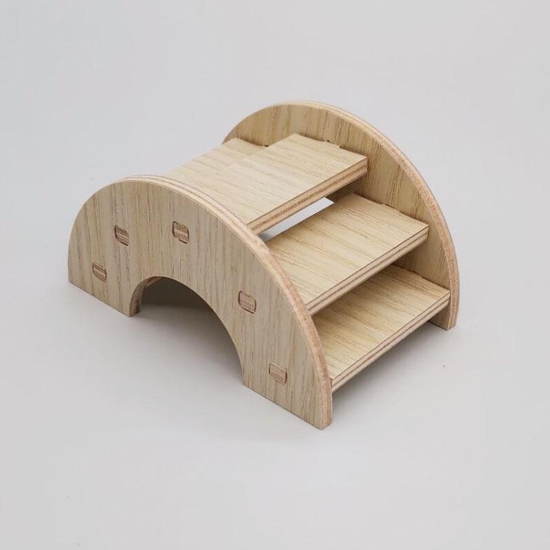 Solid Wood Double-Layer Hamster House with Swing & Seesaw
