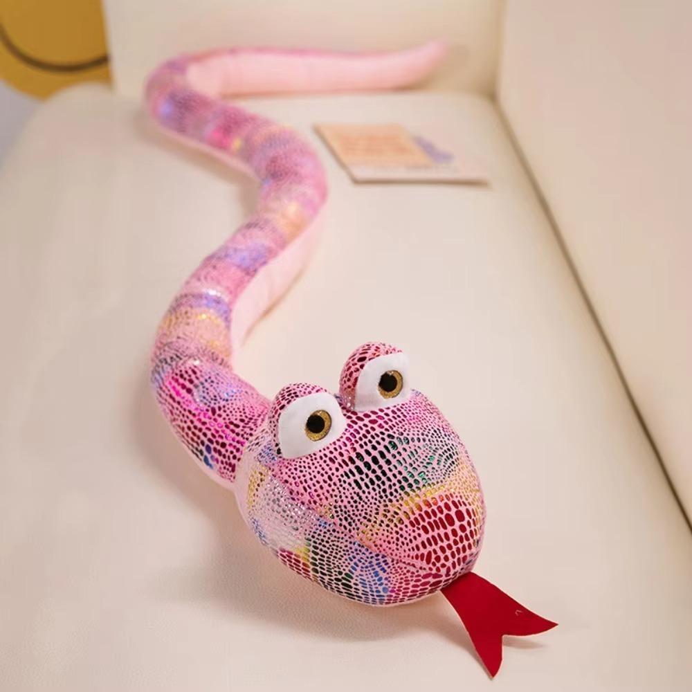

Soft Snake Stuffed Doll Simulation Party Decor Birthday Gift Creative Long Snake Plush Toy 120cm розовый