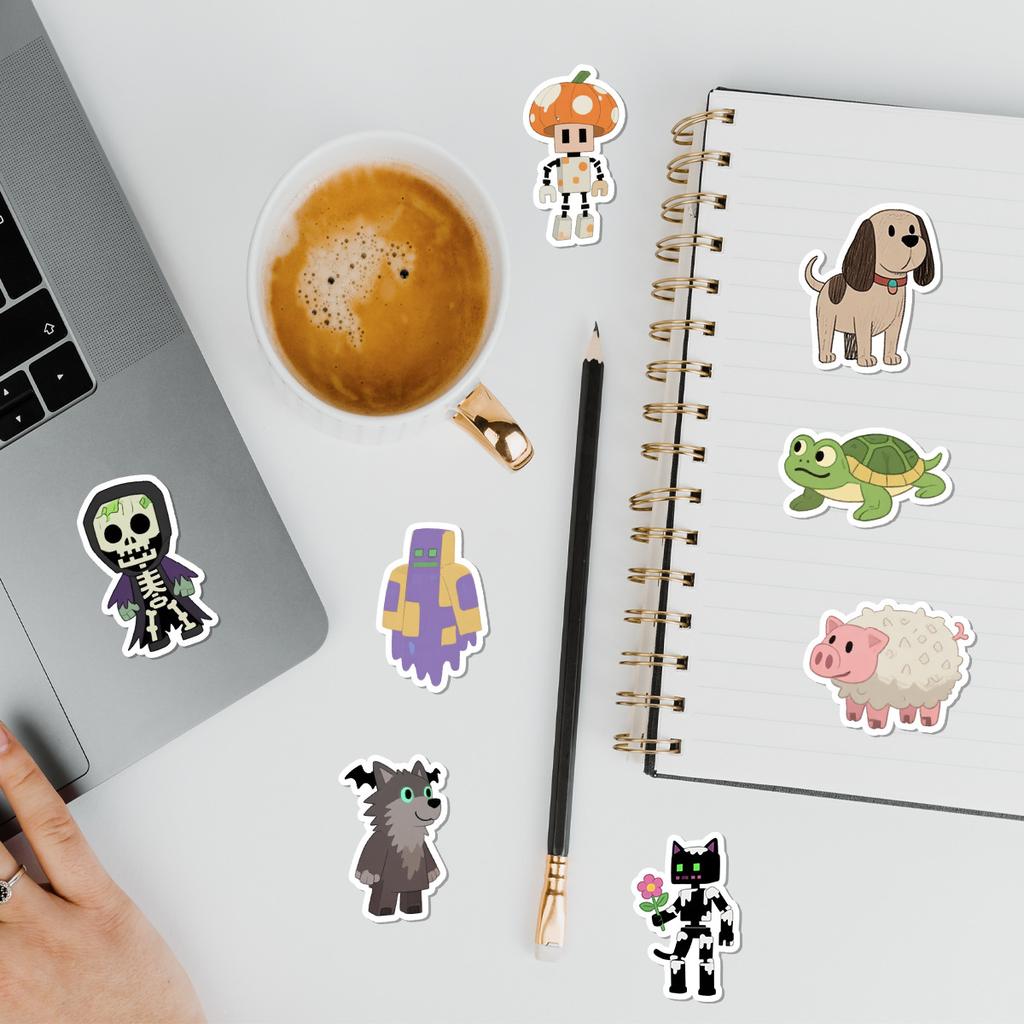50 Minecraft Games Graffiti Stickers Water Cup Mobile Phone Waterproof Decorative Stickers Creative Pixel Style Stickers