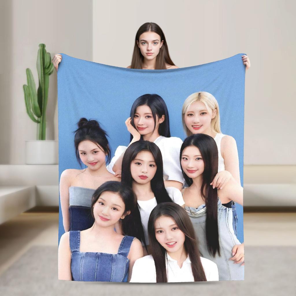 Kpop Babymonsters Group Blankets Velvet Spring/Autumn Multi-function Lightweight Throw Blanket for Home Office Bedspreads
