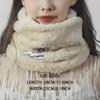 Cute Cartoon Bear Embroidery Thick Plush Scarf Cozy Warm Loop Infinity Scarf for Outdoors Elastic Windproof Fashion Accessory