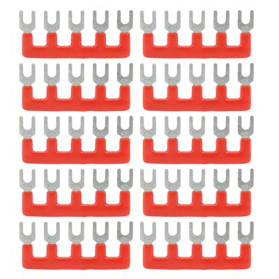 10pcs Barrier Fork Type Stripe 400V 25A PVC Copper TB Terminal Strip Block for Household Appliances