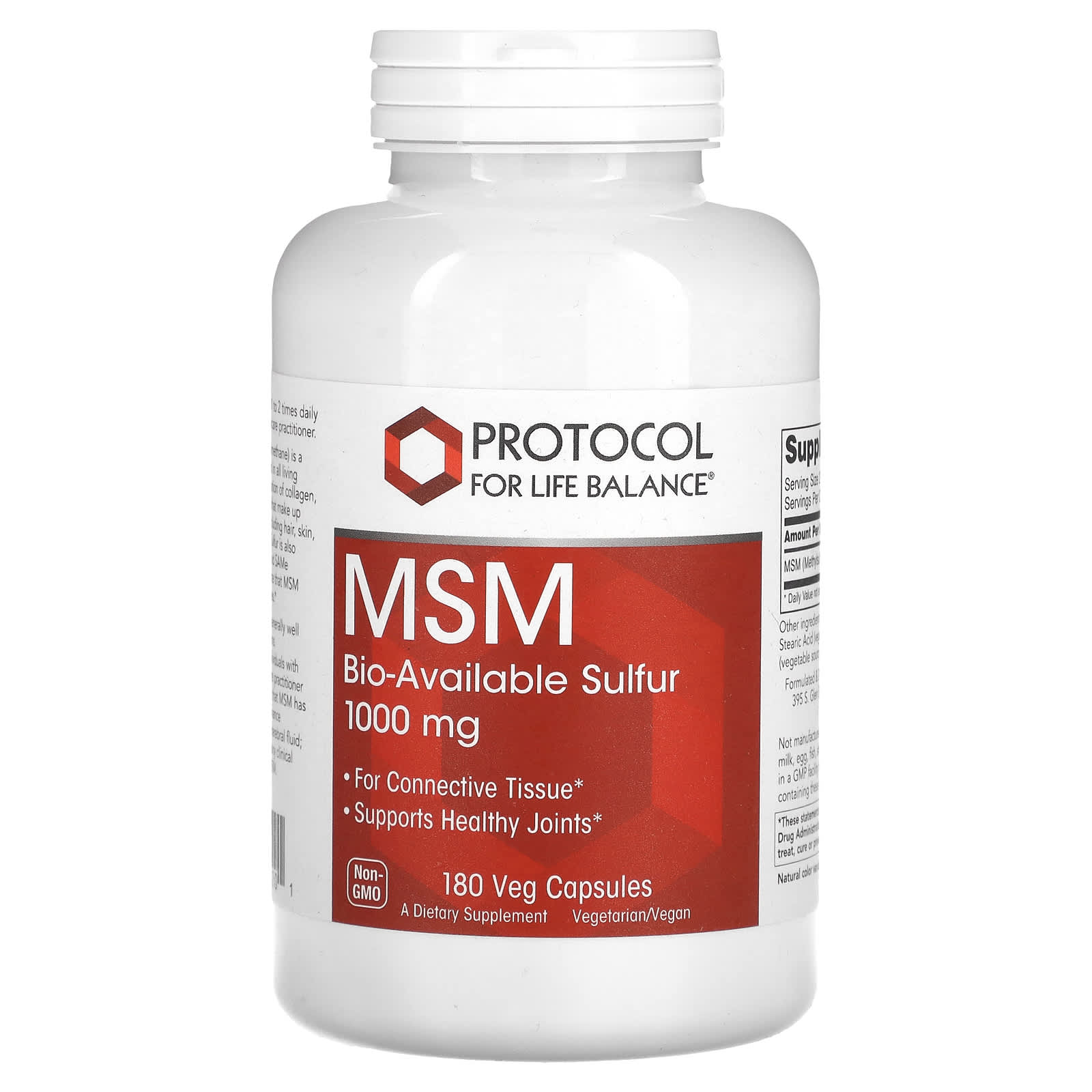 

MSM, 1,000Mg, 180 Veggie Capsules