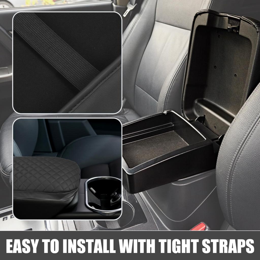 ABSOPRO Car Center Console Armrest Cover, 43x22 cm, Center Console Protective Cover for Toyota Rav 4 2019-2023, Faux Leather, Black