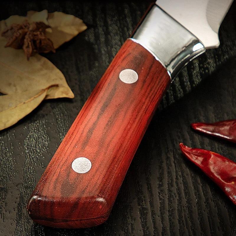 Meat Cleaver Chef Knife Stainless Steel Boning Knife Sharp Slaughtering Sheep Pig Fish Fruit Vegetable Knives with Sheath Kitchen Tool