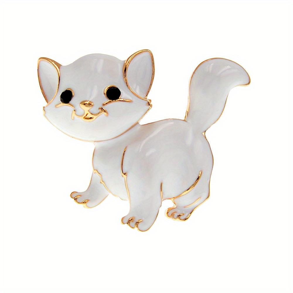 SKEDS Women Men Fashion Creative Exquisite Cute Cat Crystal Pin Lovely Kitten Rhinestone Delicate Kitten Enamel Brooch Badges